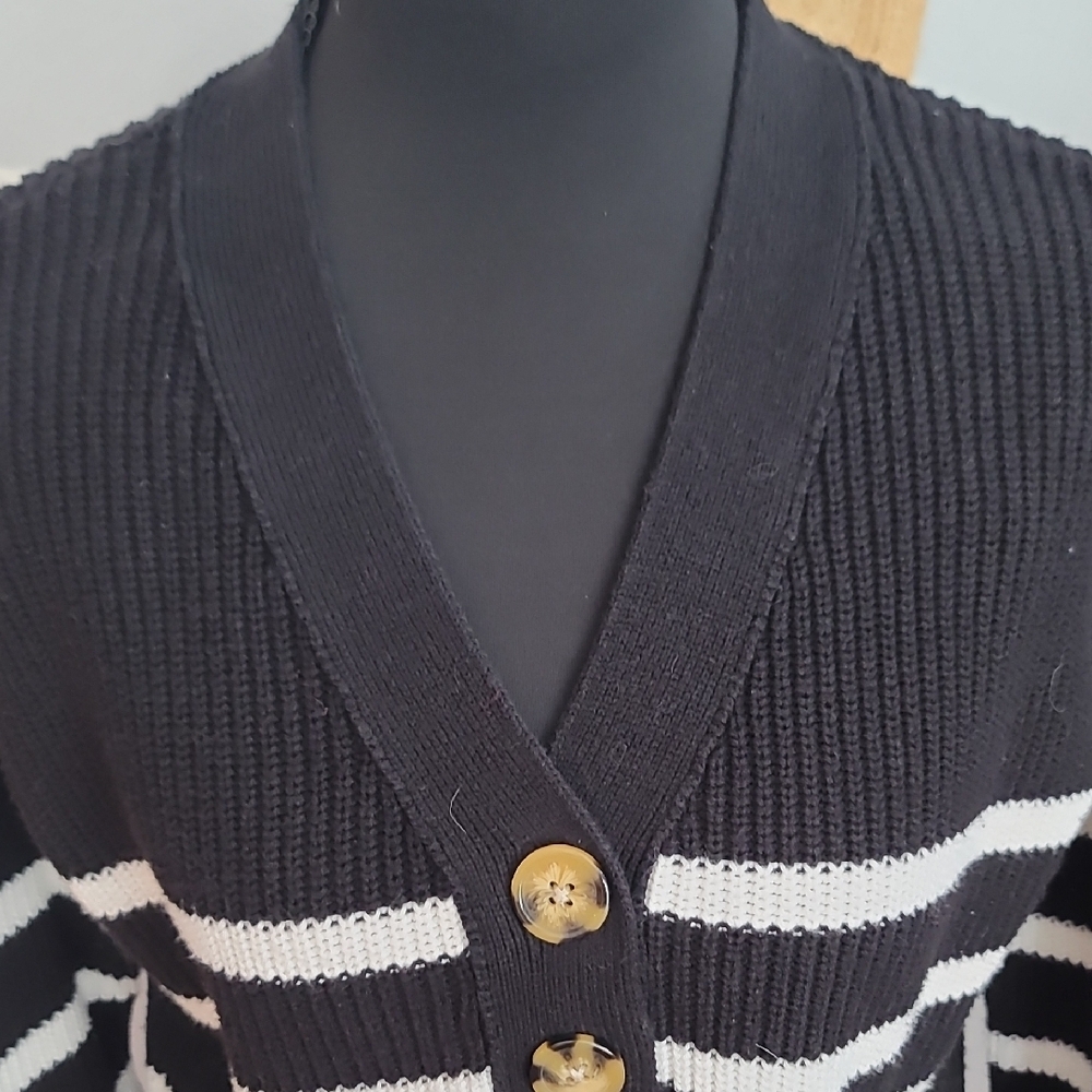 Rachel Zoe  Black and White Striped  Sweater - Picture 2 of 9